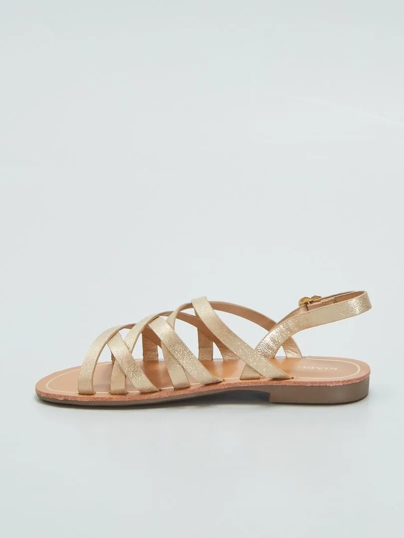 SANDALIAS CON TIRAS  AMARILLO