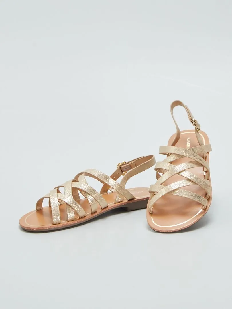 SANDALIAS CON TIRAS  AMARILLO