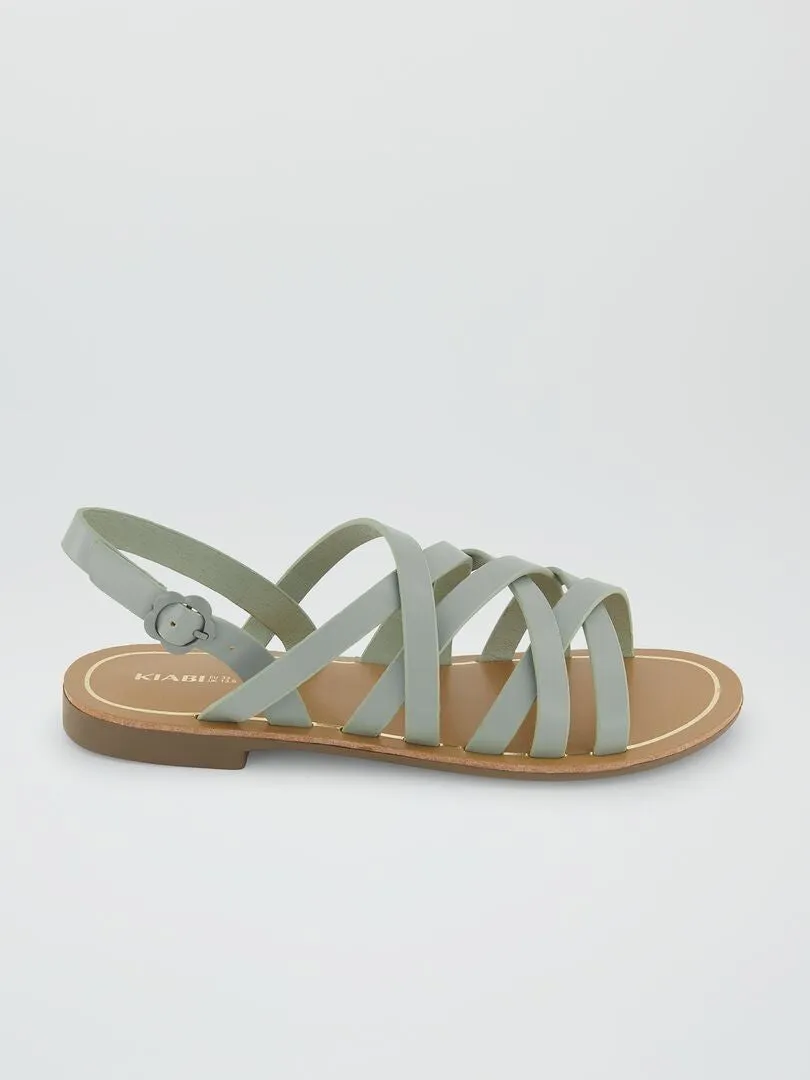SANDALIAS CON TIRAS  VERDE