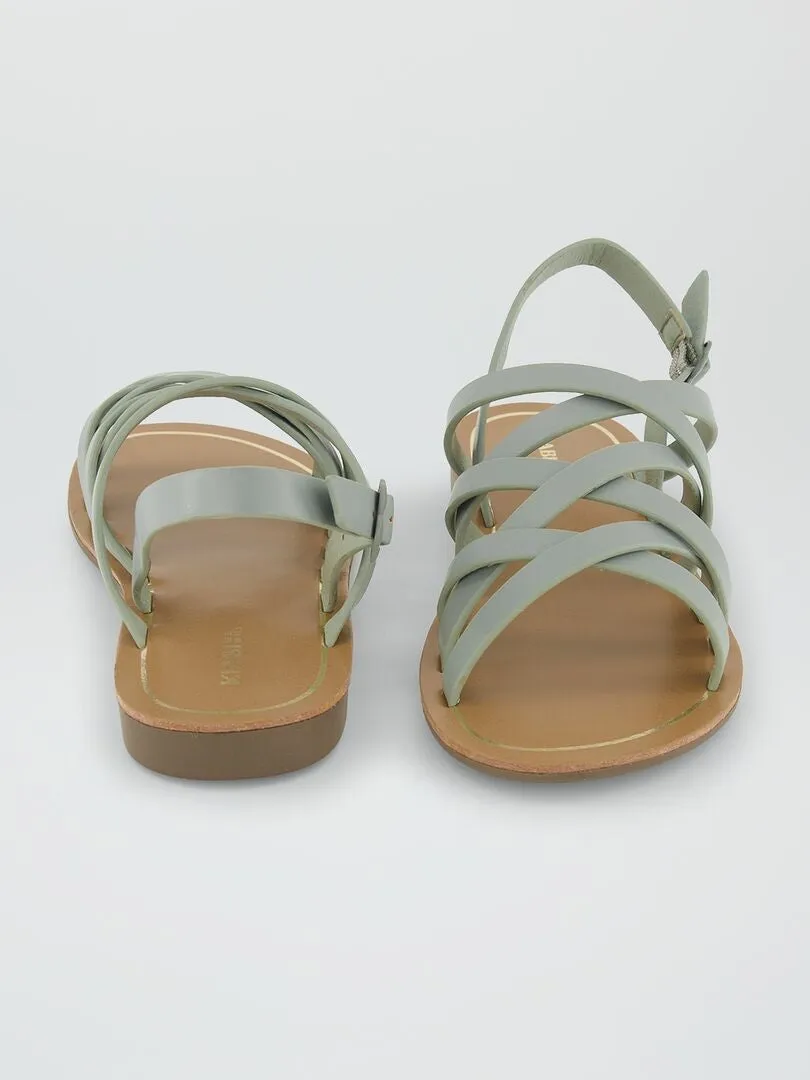 SANDALIAS CON TIRAS  VERDE