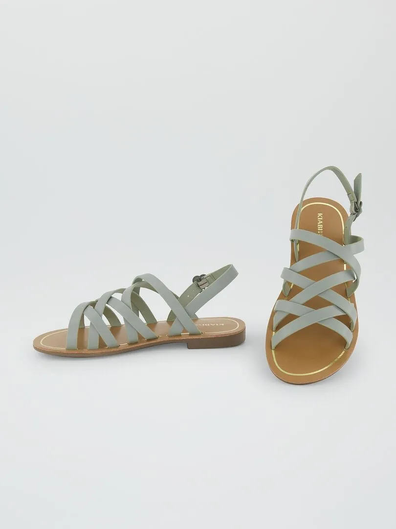 SANDALIAS CON TIRAS  VERDE