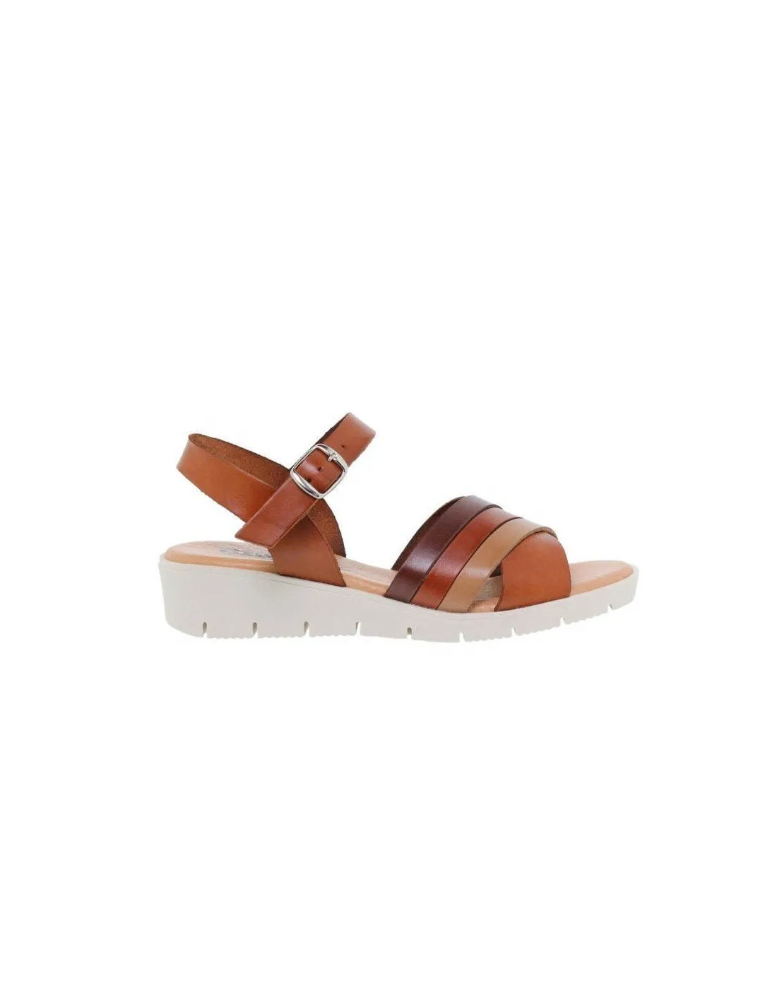Sandalias cuña cómodas piel