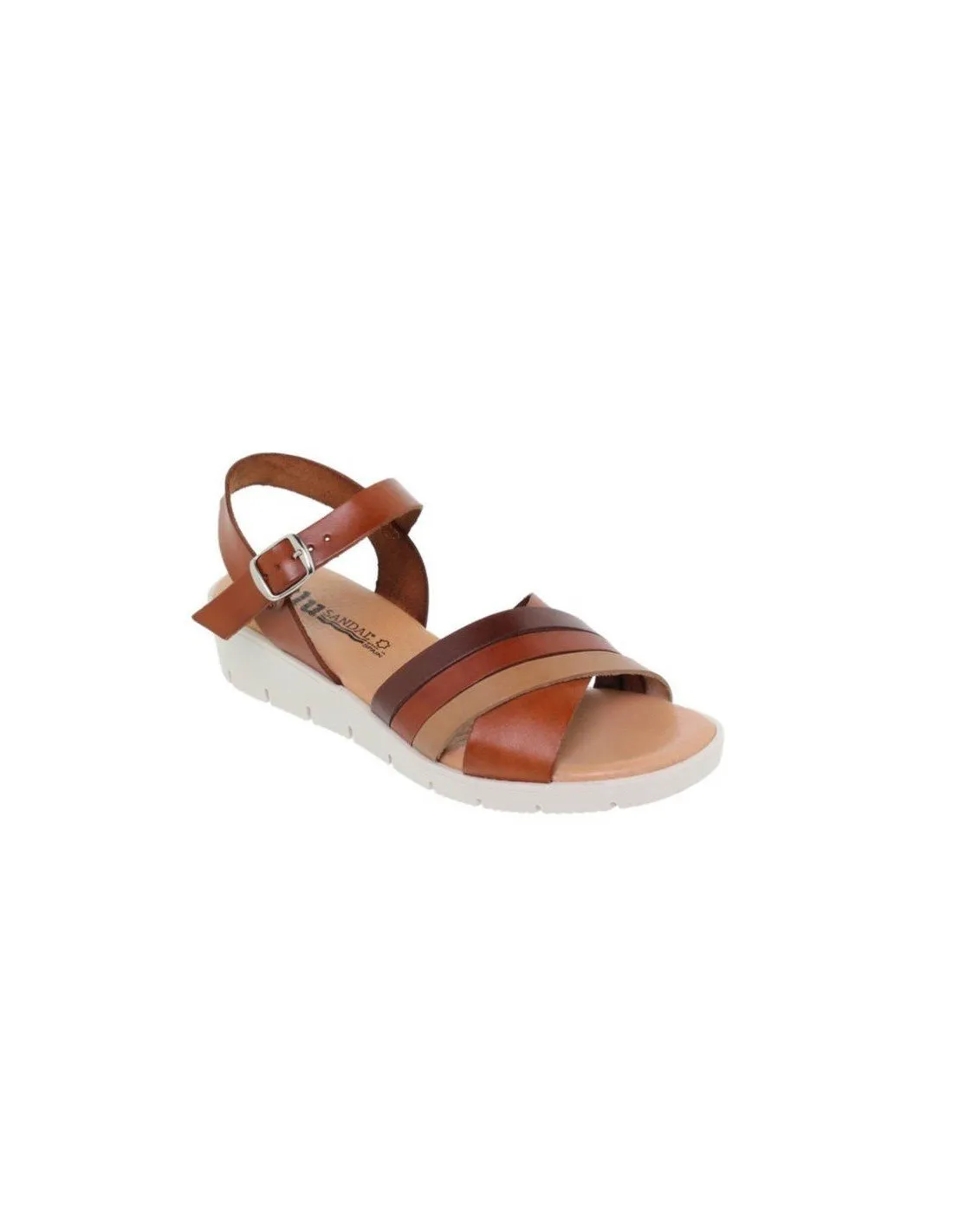 Sandalias cuña cómodas piel