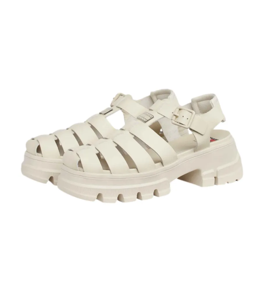 Sandalias de Piel Fisherman beige