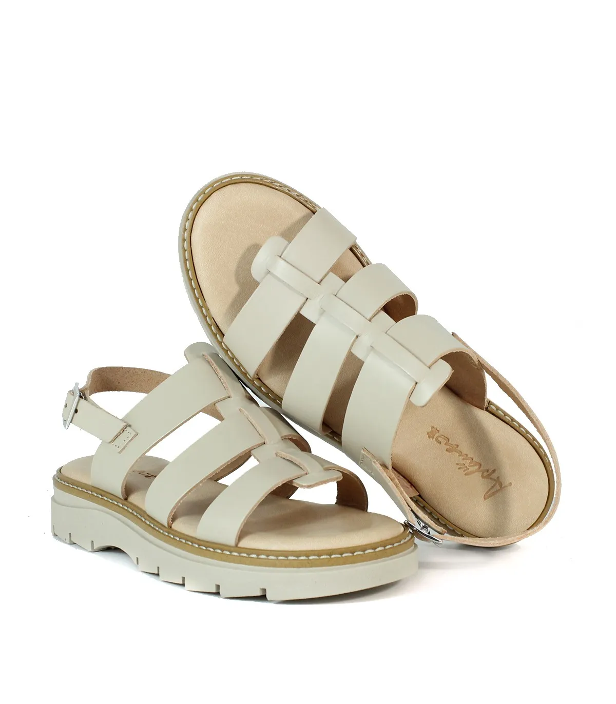 SANDALIAS ESPARTANAS BEIGE APLAUSO 5591