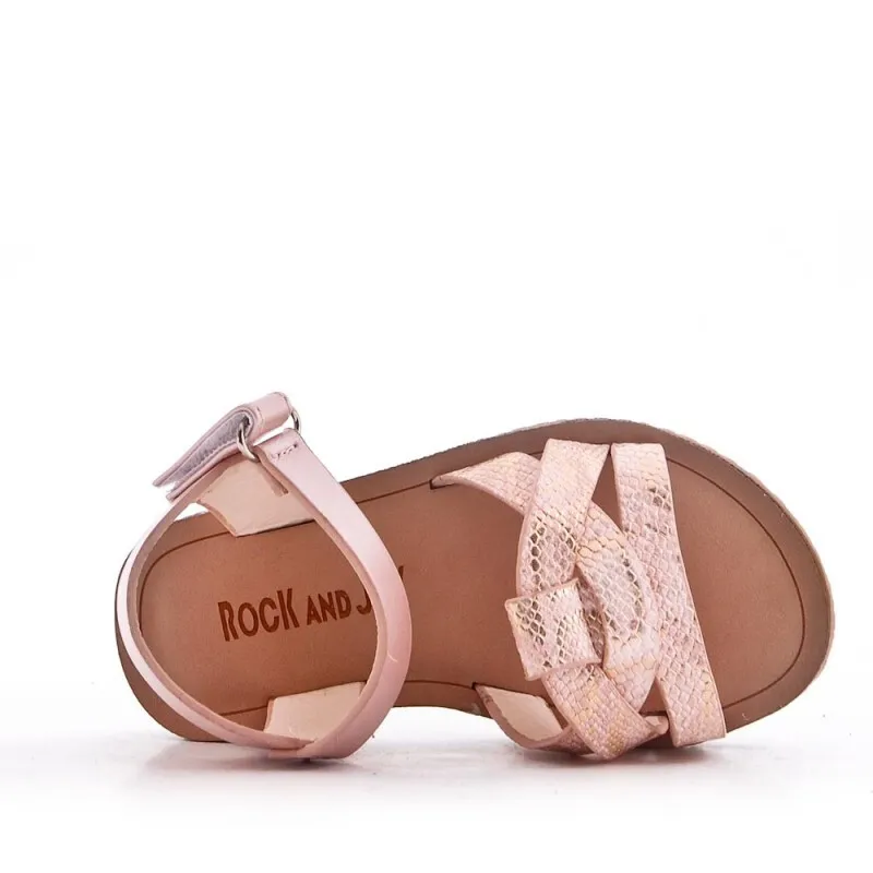 Sandalias Niña Rosa Trenzadas