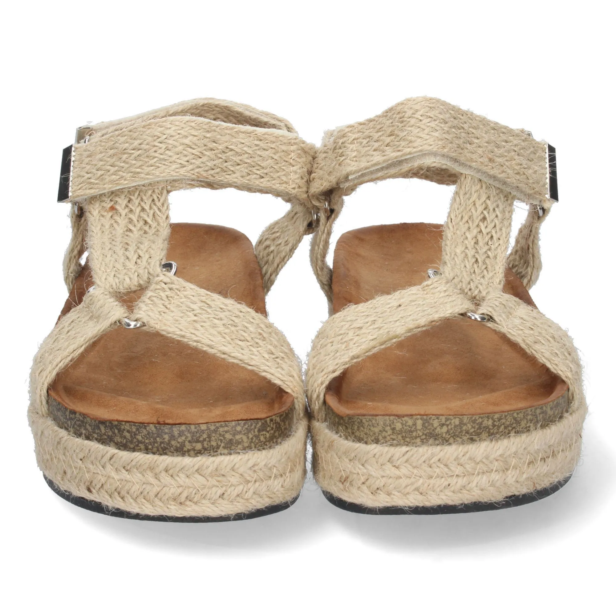 Sandalias planas mujer color beige