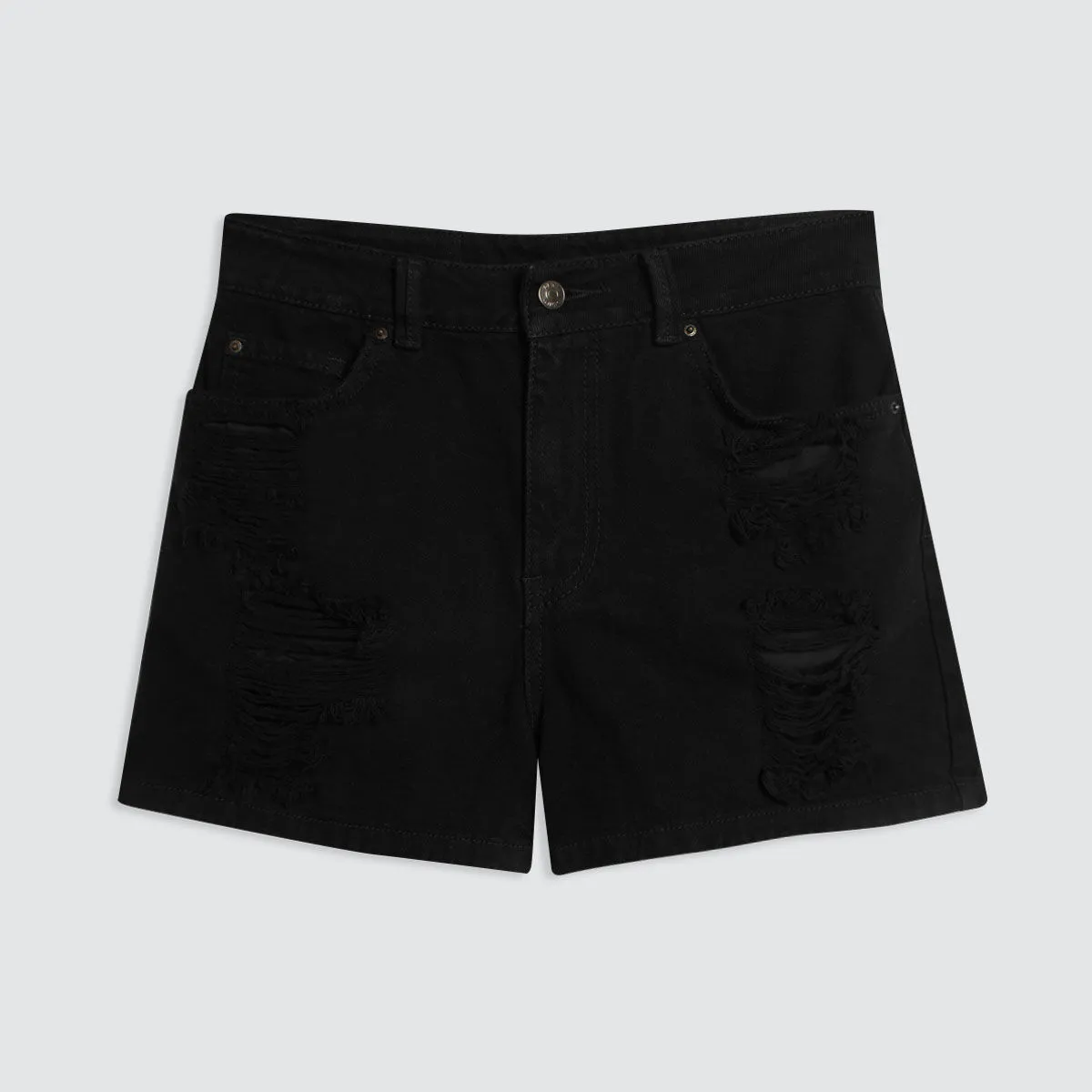 Short Negro Con Rotos