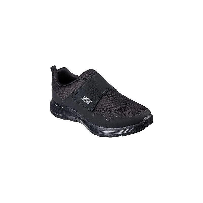 SKECHERS 894159 NEGRO  ZAPATILLAS DE HOMBRE DE UN VELCRO ANCHO