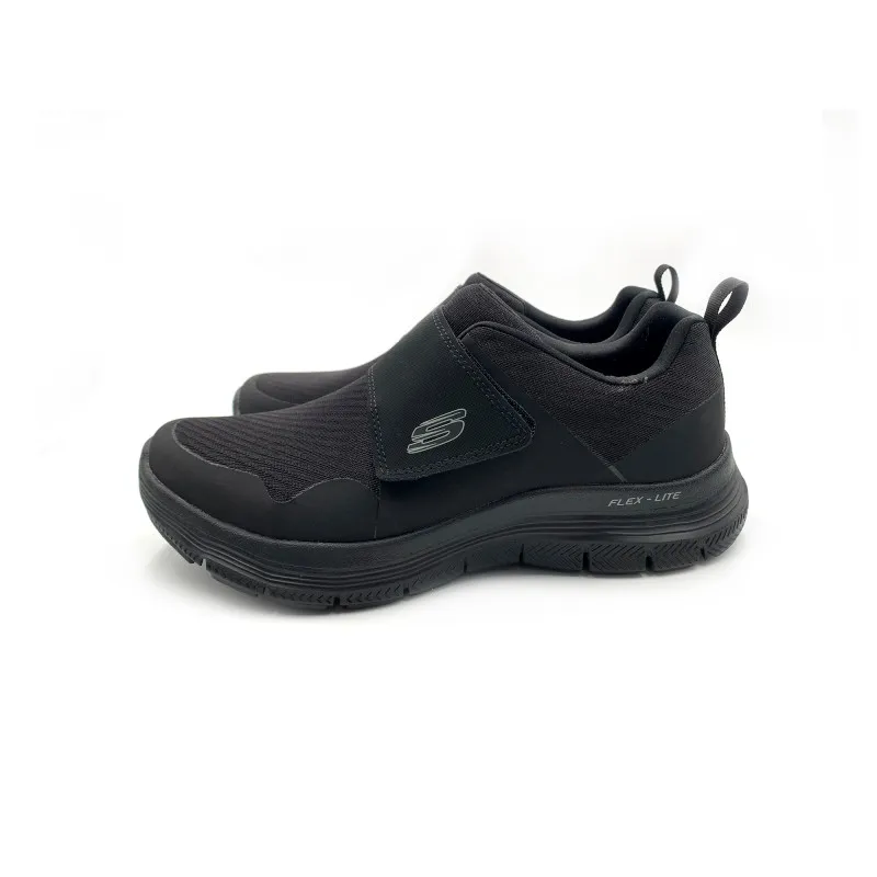 SKECHERS 894159 NEGRO  ZAPATILLAS DE HOMBRE DE UN VELCRO ANCHO