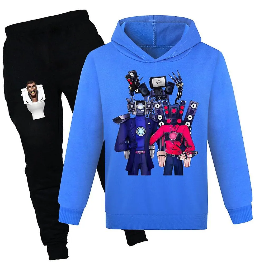 Skibidi Toilet Tv Hombre Chándal Conjunto Niños Otoño Invierno Sudadera con capucha Sudaderas con capucha Pantalones Joggers cas