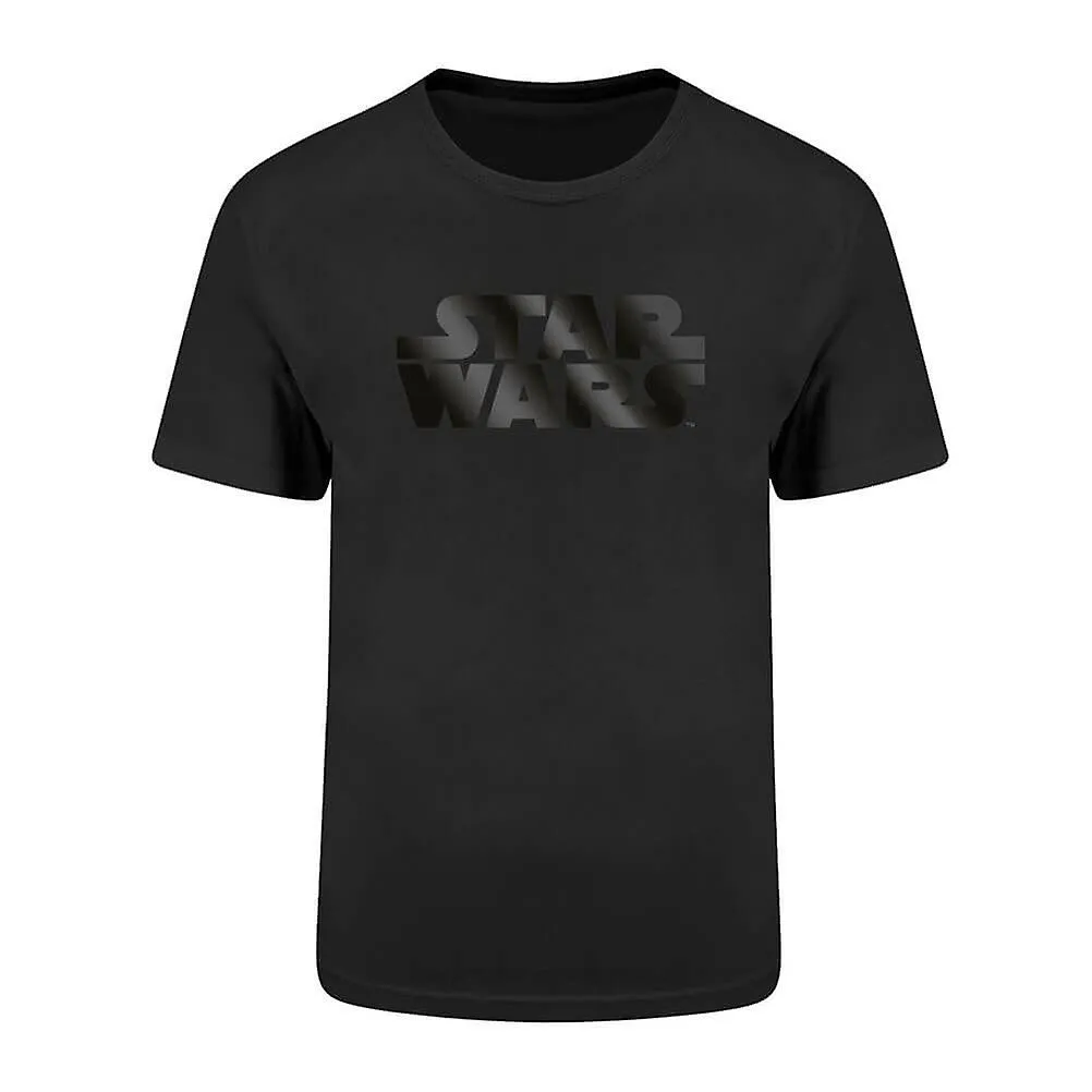 STAR WARS FOIL LOGO BLACK CREW NECK TSHIRT
