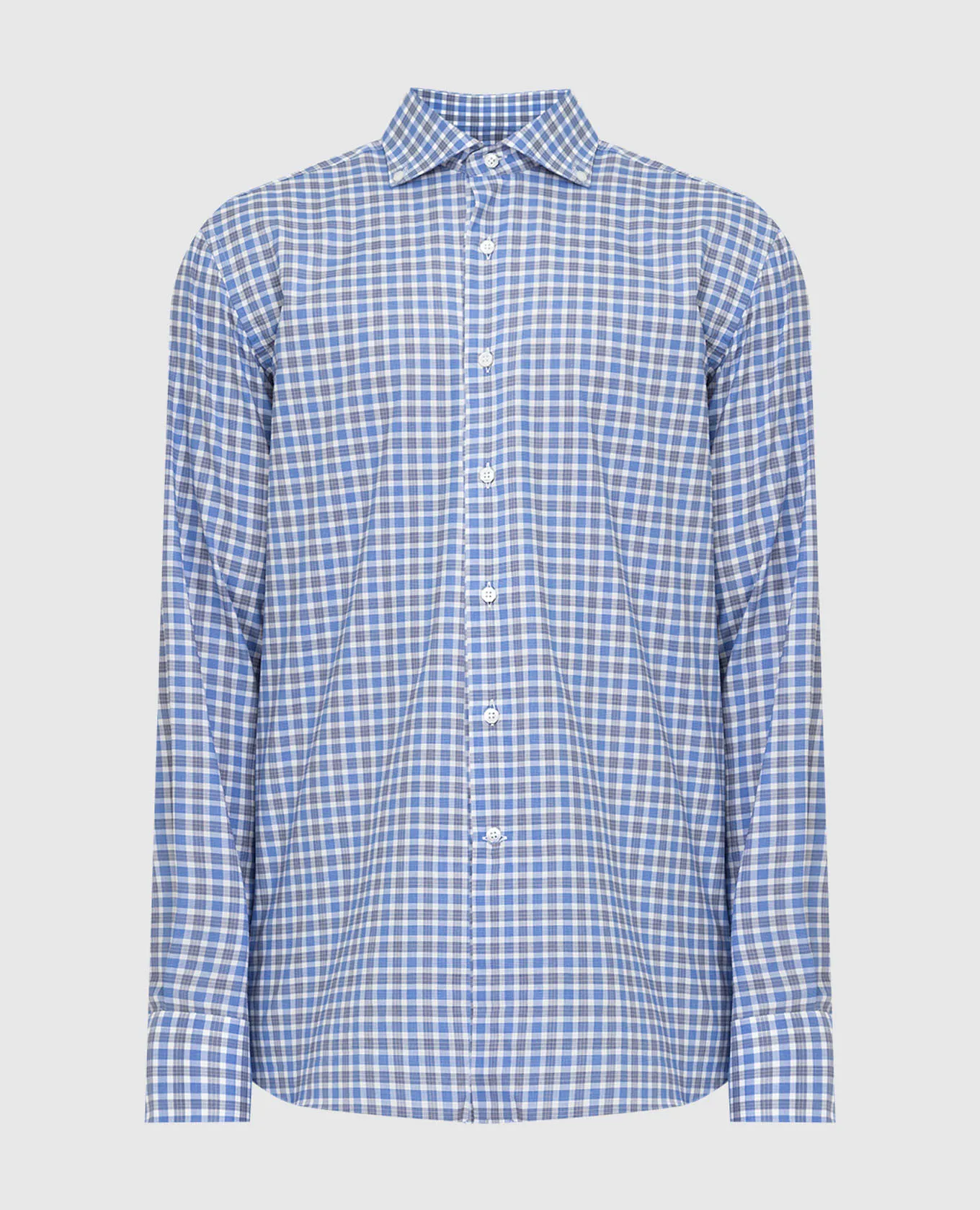 Stefano Ricci Light blue checked shirt