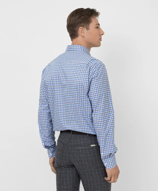 Stefano Ricci Light blue checked shirt