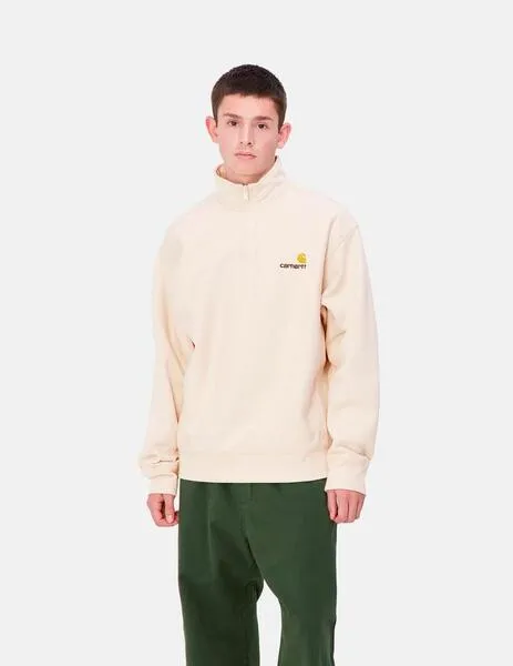 SUDADERA CARHARTT ZIP AMERICAN SCRIPT SWEAT  MOONBEAM