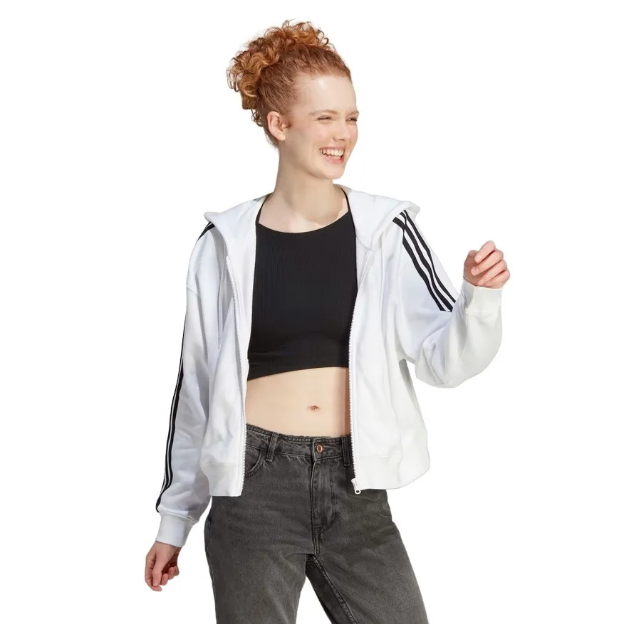 SUDADERA MUJER ADIDAS BLANCA BOMBER