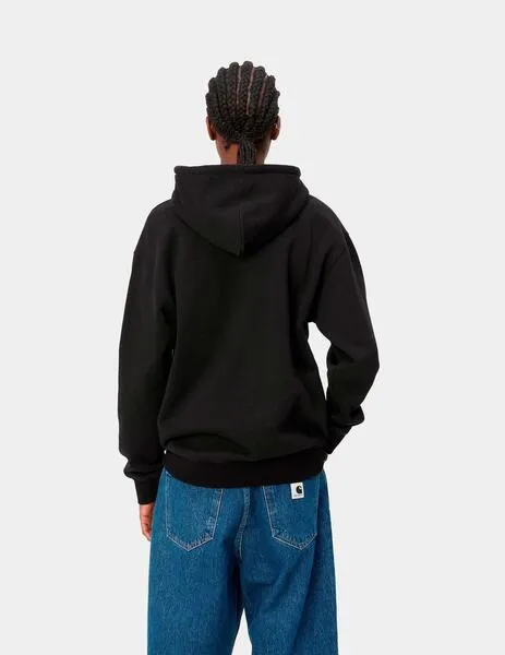 SUDADERA W' HOODED CARHARTT  BLACK / WHITE
