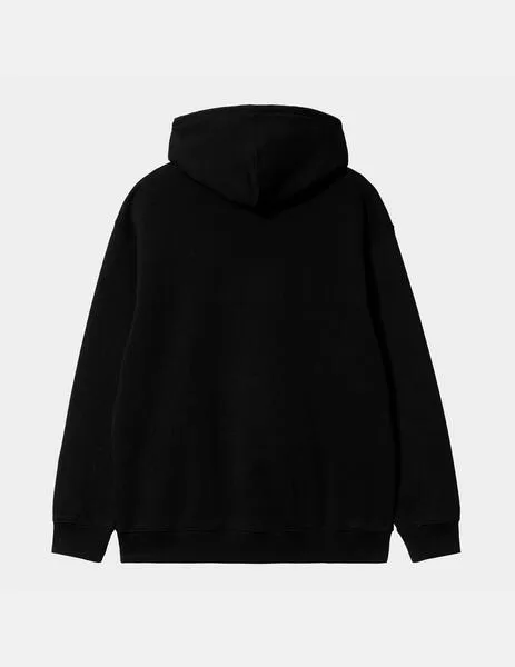 SUDADERA W' HOODED CARHARTT  BLACK / WHITE