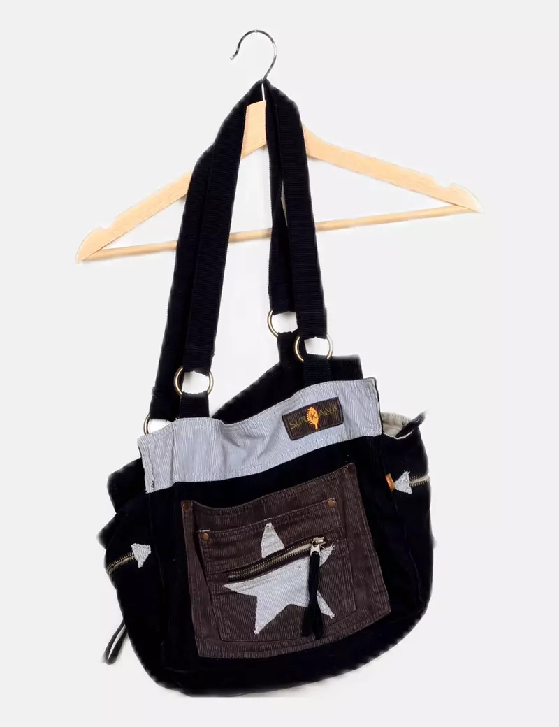 Surkana Bolso azul marino pana