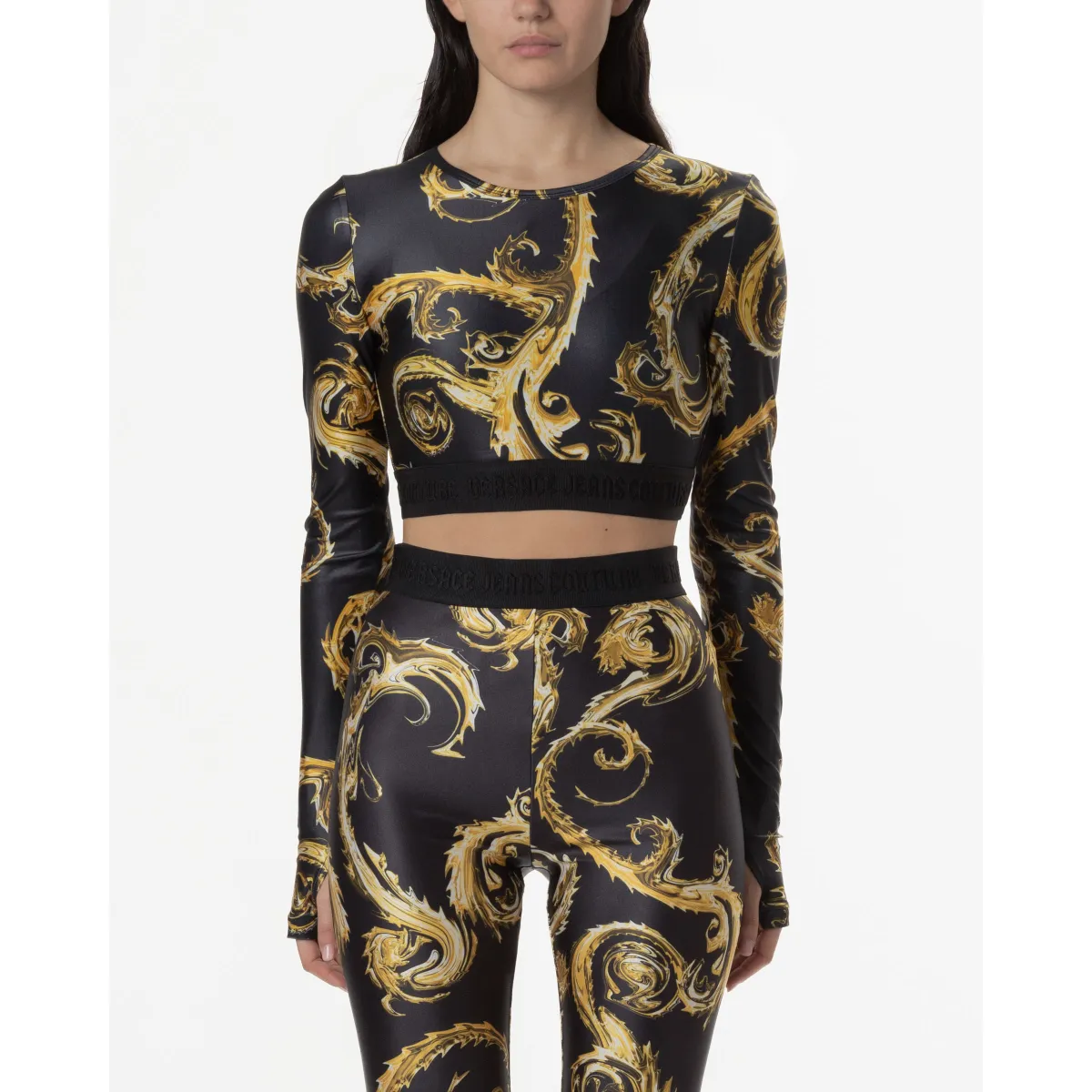 Suéter corto Versace Jeans Couture 77HAH218 dorado