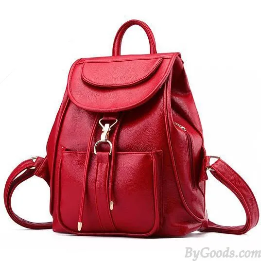 Sweet Pink Black Travel Backpack Side Zipper High School Backpack