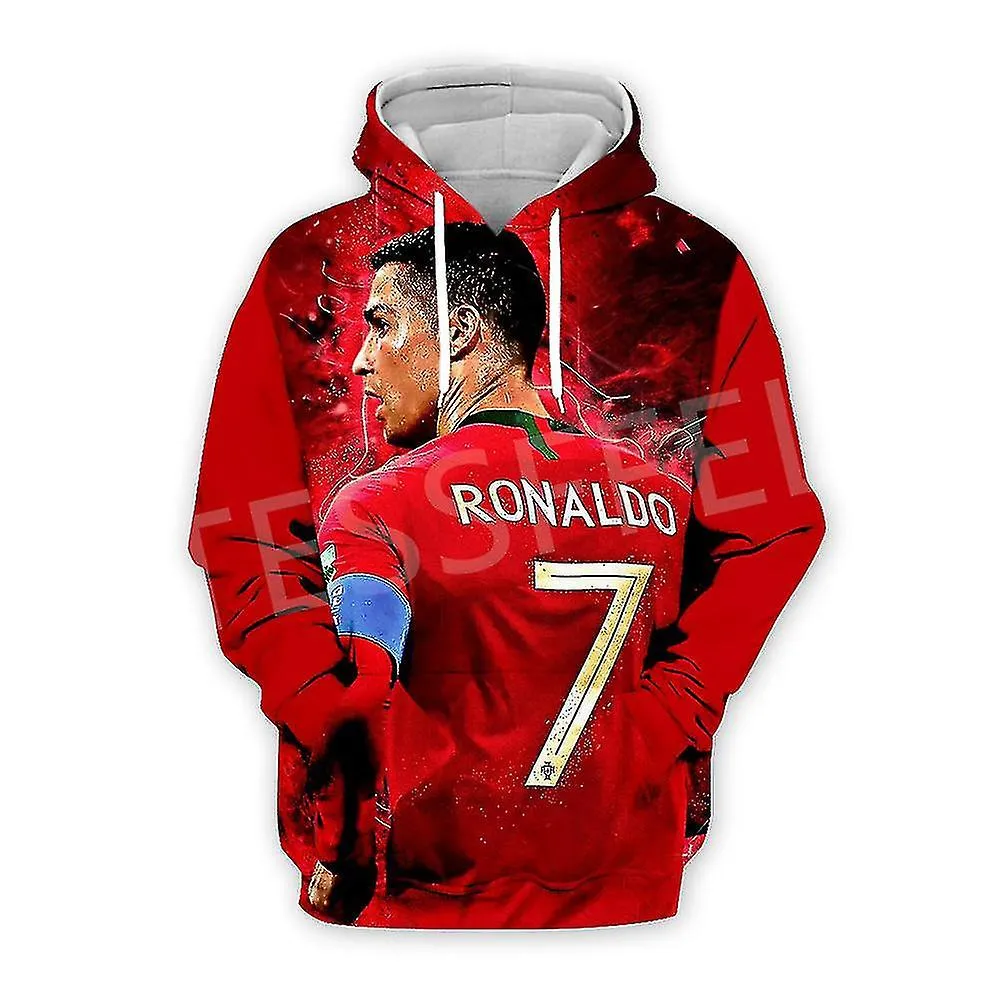 Tessffel Fútbol Jugador De Fútbol Cristiano Ronaldo Atleta Deportista Harajuku 3dprint Hombres/Mujeres Sudaderas Con Capucha Cas