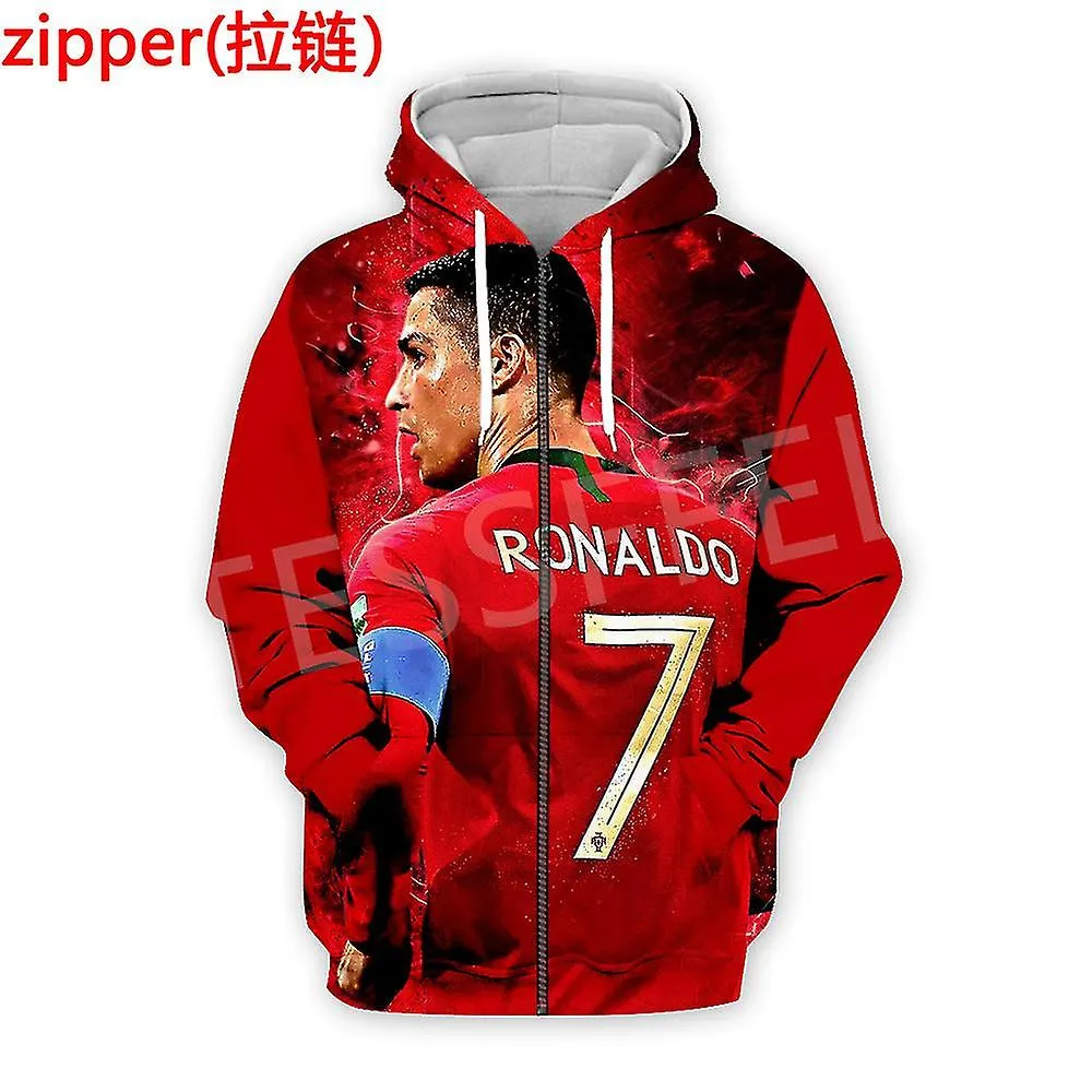 Tessffel Fútbol Jugador De Fútbol Cristiano Ronaldo Atleta Deportista Harajuku 3dprint Hombres/Mujeres Sudaderas Con Capucha Cas