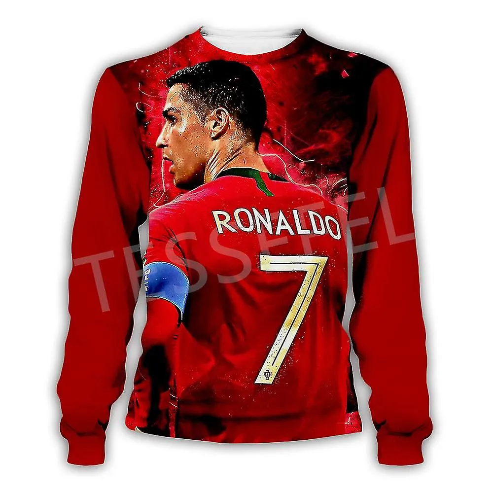 Tessffel Fútbol Jugador De Fútbol Cristiano Ronaldo Atleta Deportista Harajuku 3dprint Hombres/Mujeres Sudaderas Con Capucha Cas