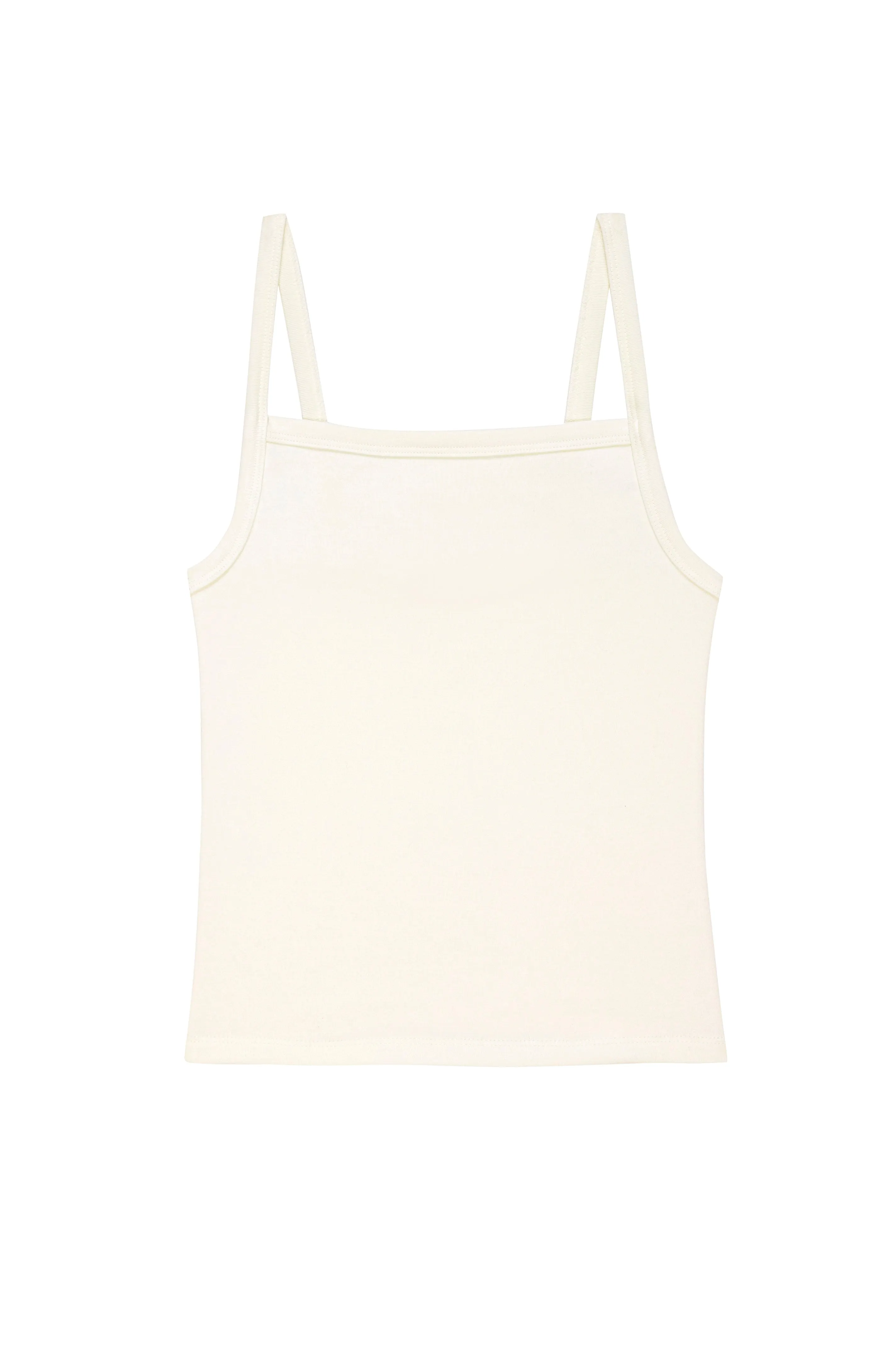 The Baby Rib Square Neck Tank in Creme