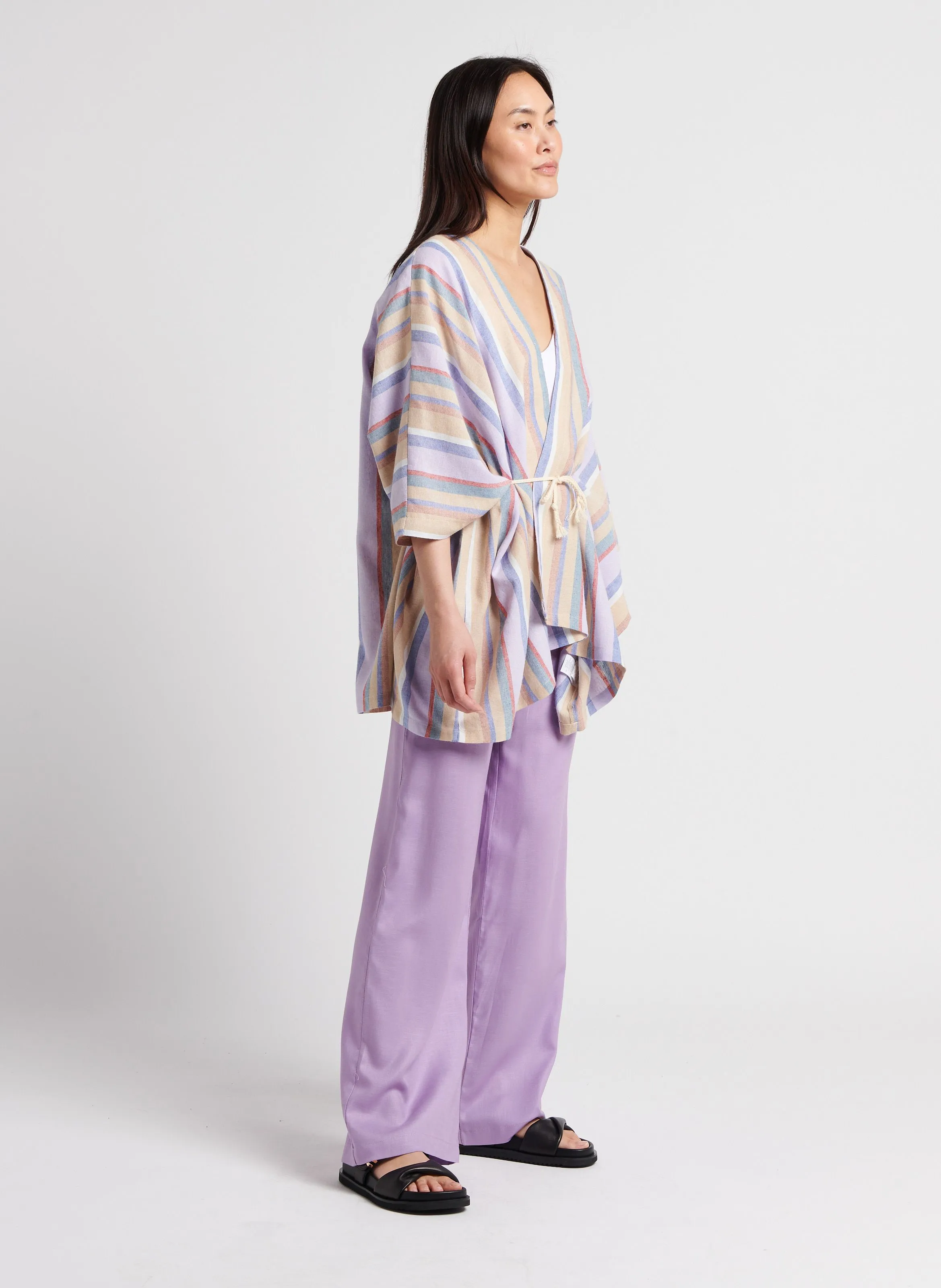 THE KORNER Pantalón ancho en violeta