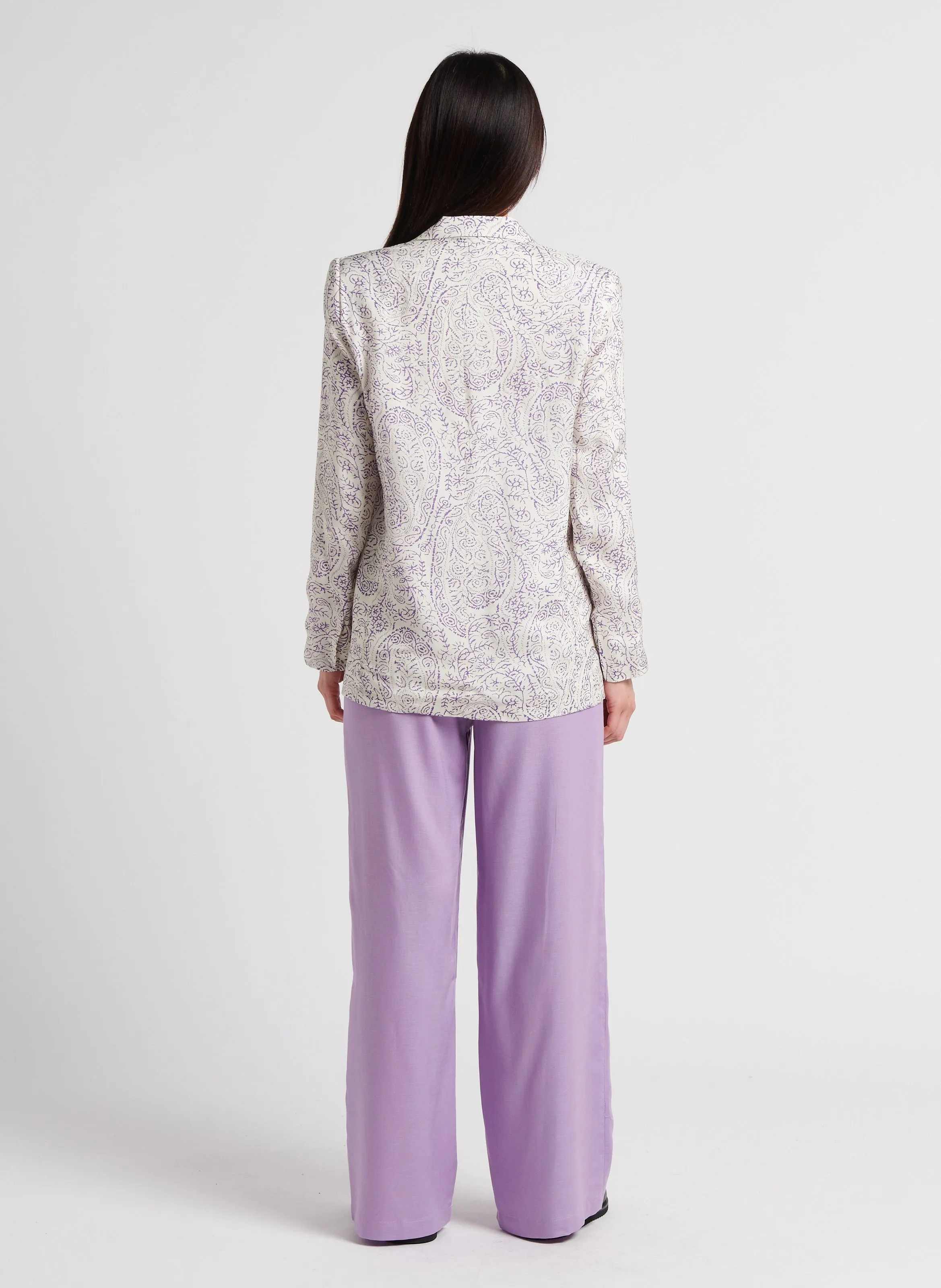 THE KORNER Pantalón ancho en violeta