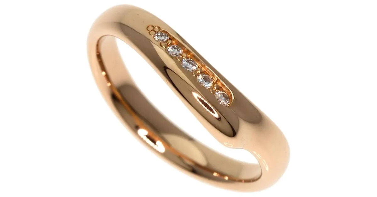 Tiffany & Co Anillo de diamante 5P Tiffany Elsa Peretti Dorado 