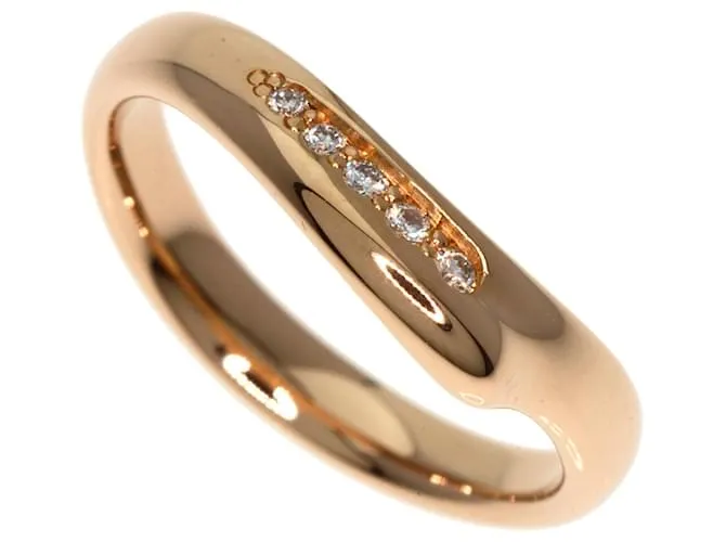 Tiffany & Co Anillo de diamante 5P Tiffany Elsa Peretti Dorado 