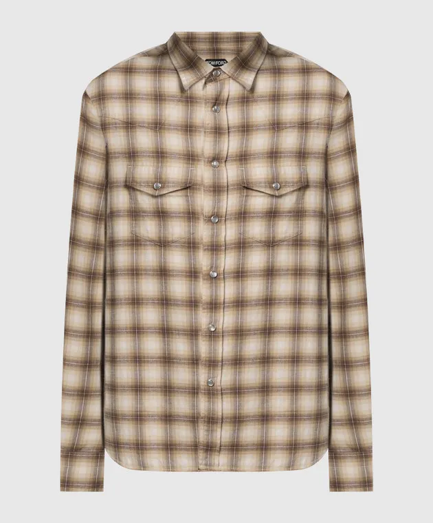 Tom Ford Beige checked shirt