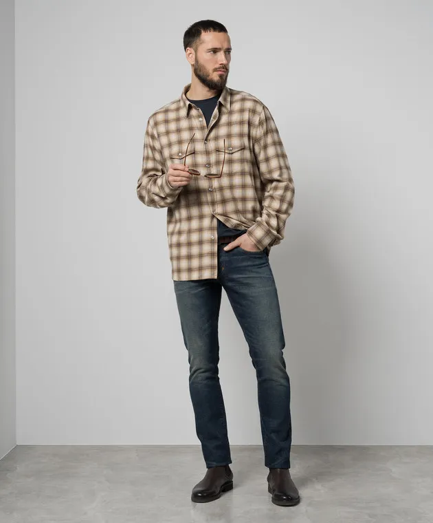 Tom Ford Beige checked shirt