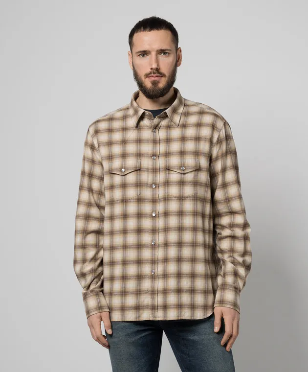 Tom Ford Beige checked shirt