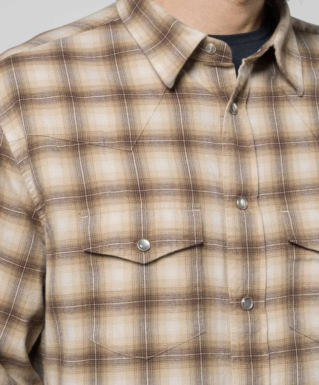Tom Ford Beige checked shirt