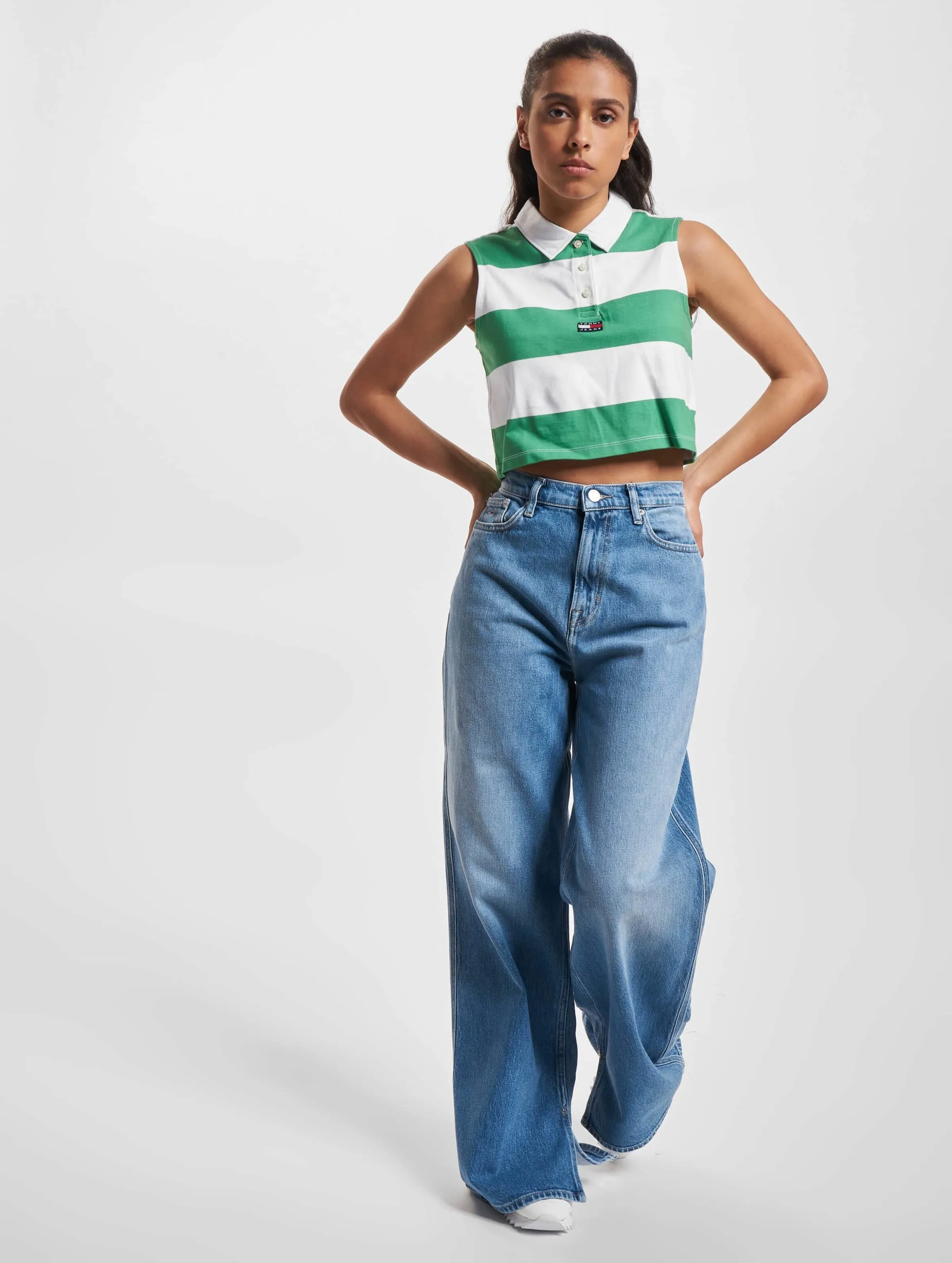 Tommy Jeans Tommy Jeans Badge Stripe Sl Polo Crop Top