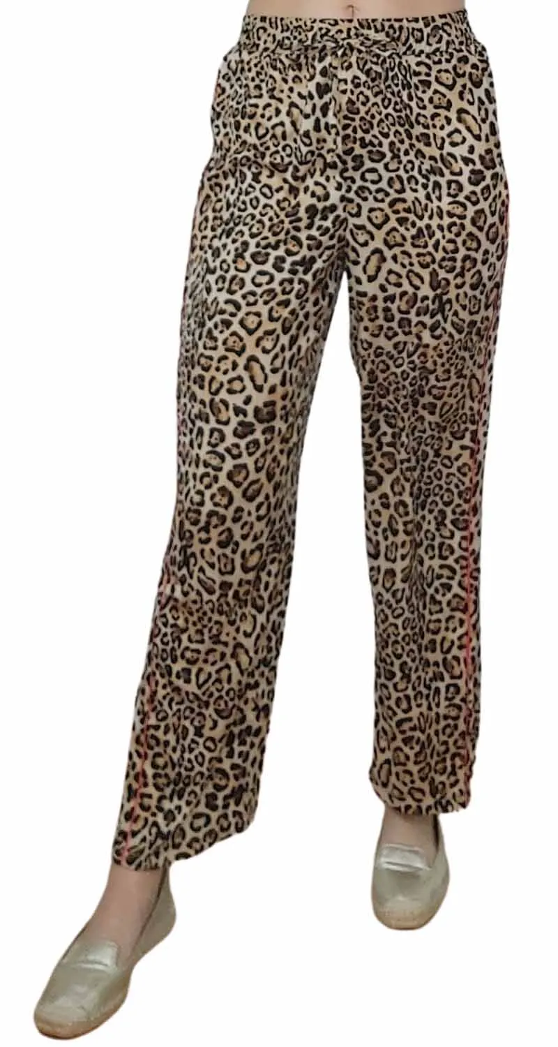 TOPSHOP Pantalón Tela Animal Print