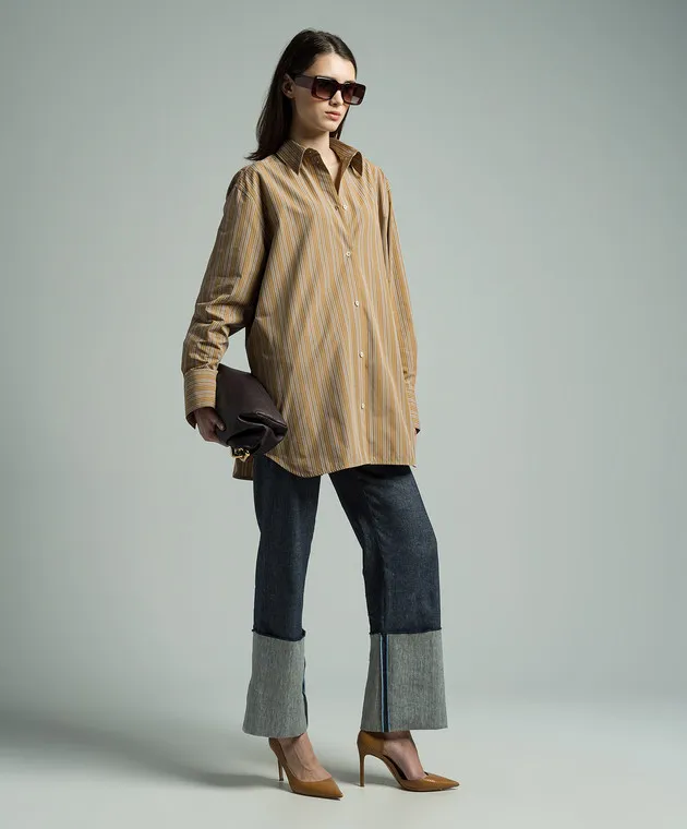 Toteme Brown striped shirt