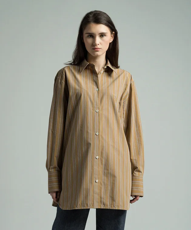 Toteme Brown striped shirt