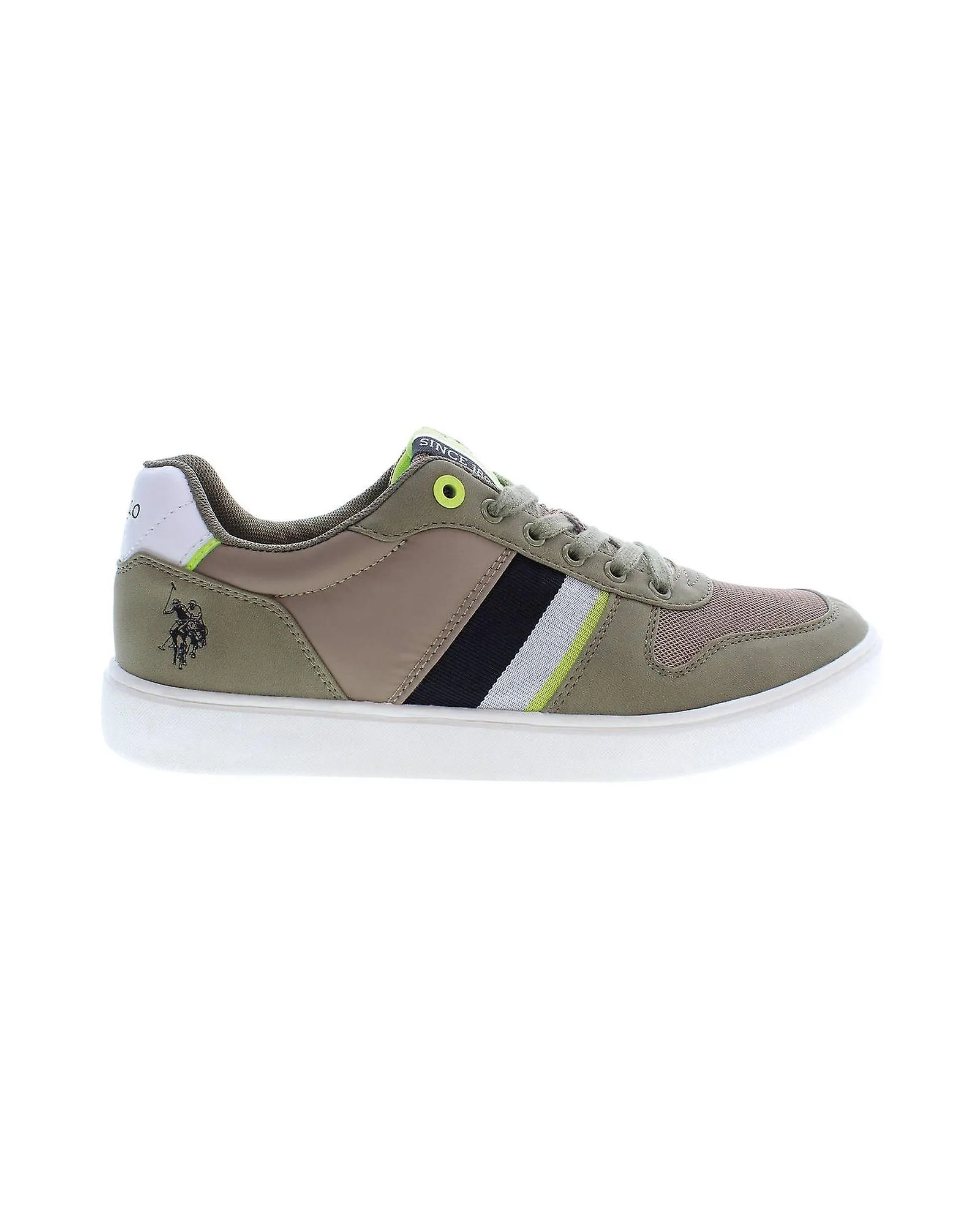 U.S. POLO ASSN. Zapatilla verde con cordones y detalles del logotipo