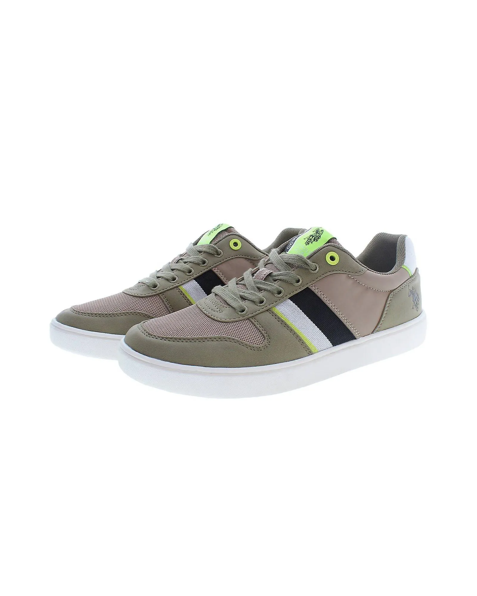 U.S. POLO ASSN. Zapatilla verde con cordones y detalles del logotipo