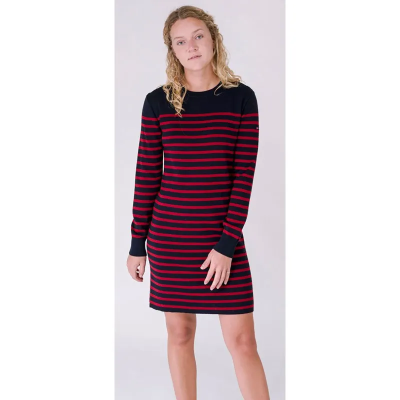 Vestido de lana con rayas mujer