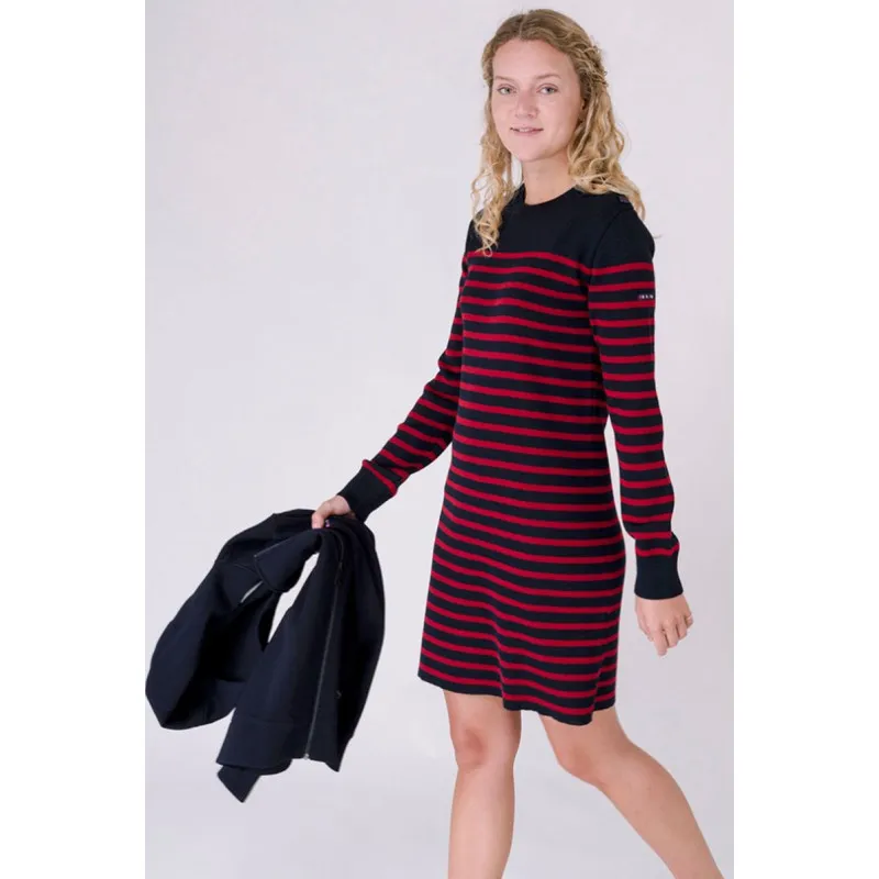 Vestido de lana con rayas mujer
