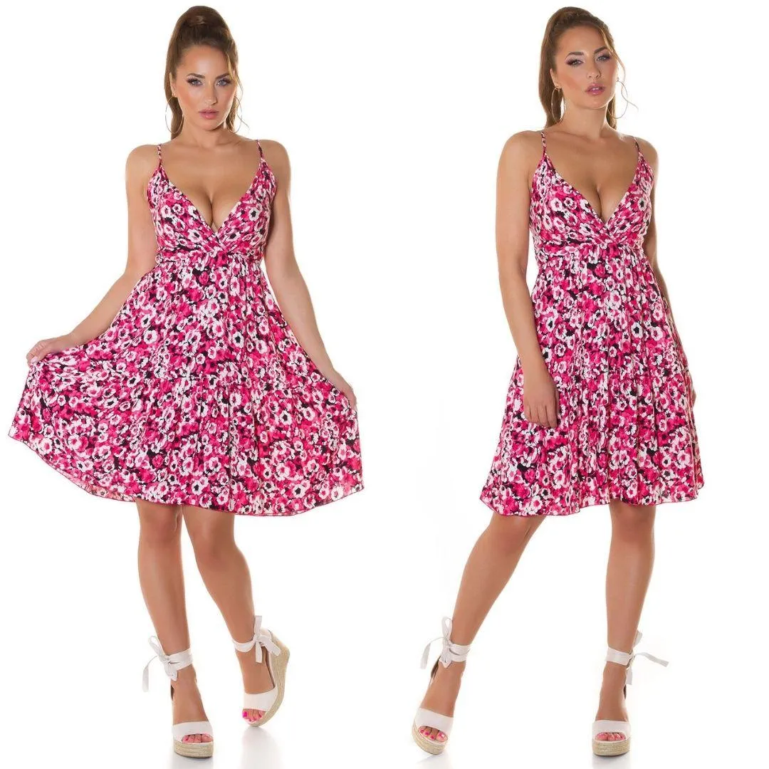 Vestido de moda patrón floral Rosa
