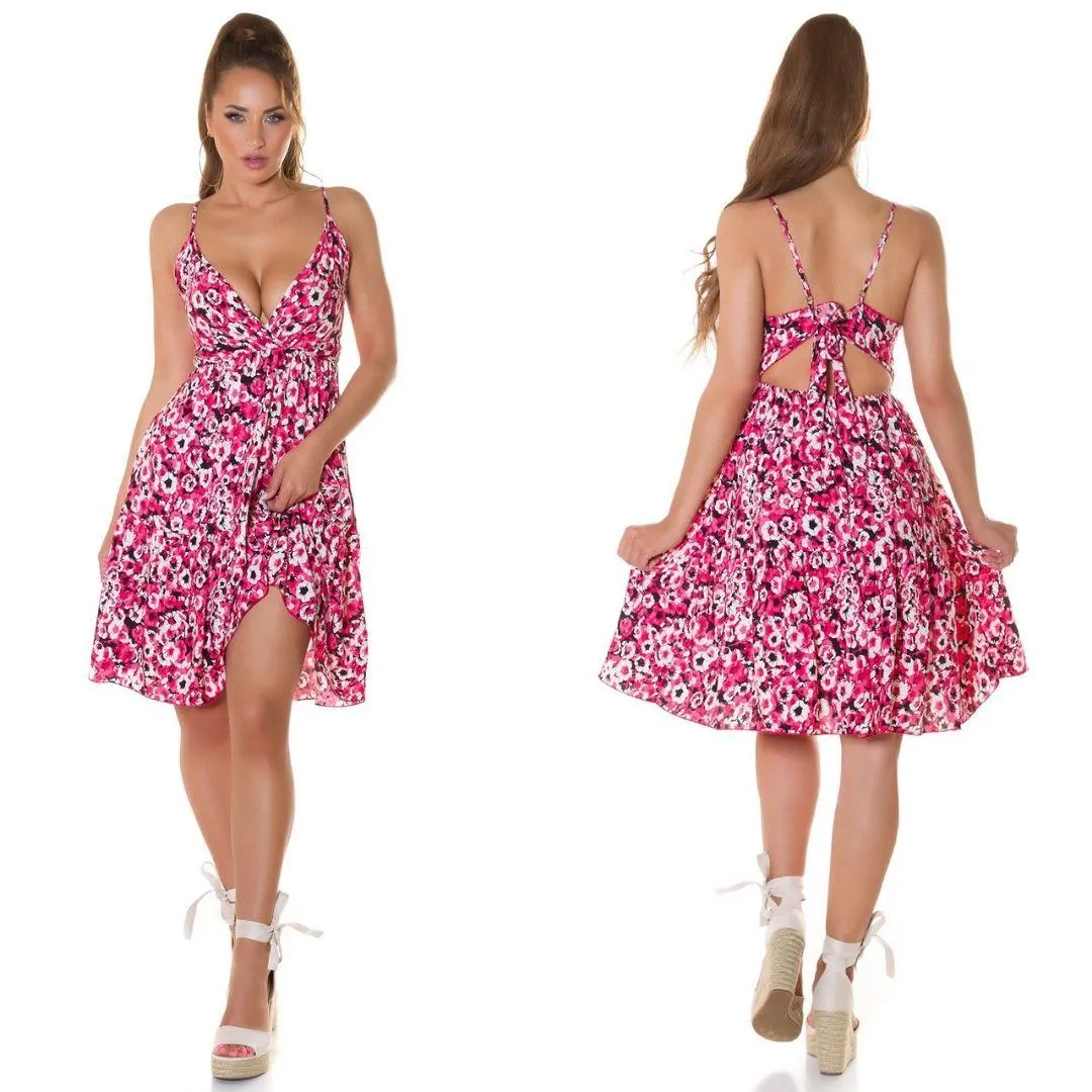 Vestido de moda patrón floral Rosa