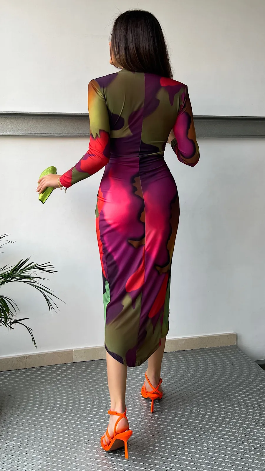 Vestido Drapeado Punto de seda Red&Green