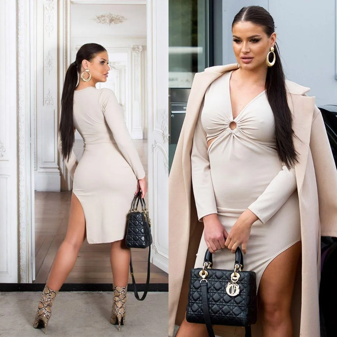 Vestido elegante beige 