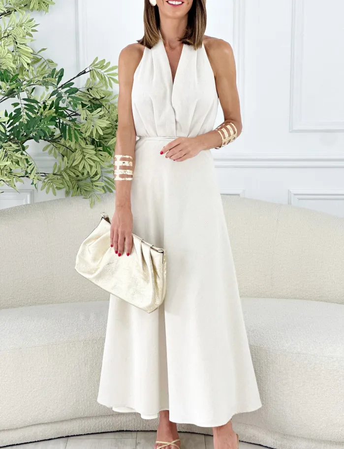 Vestido etíope lino beige